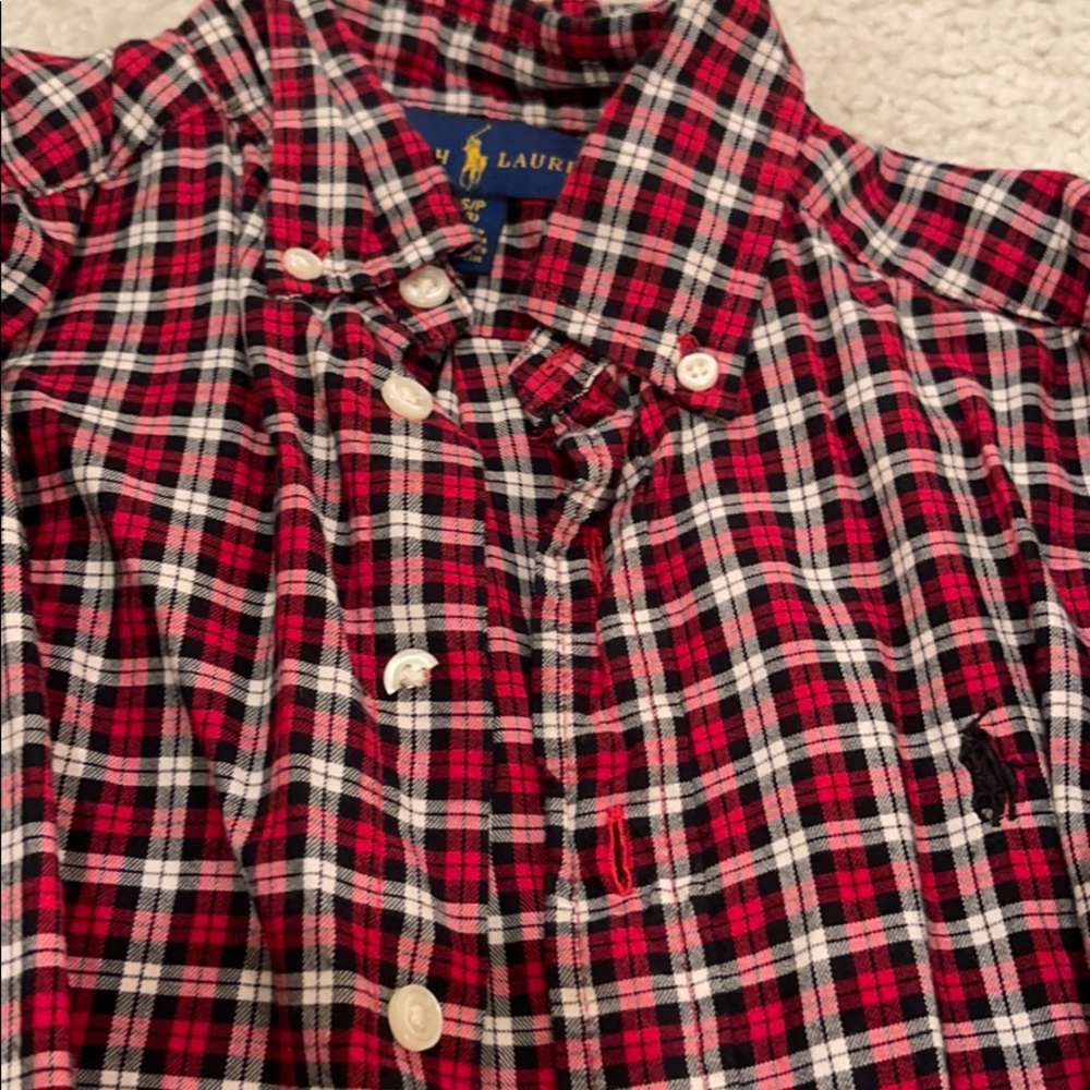 Boys plaid Ralph Lauren button down !